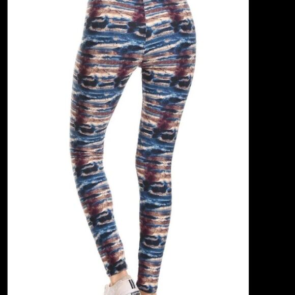 Tie dye printed knit high waist legging 15I-L055 - Picture 3 of 4